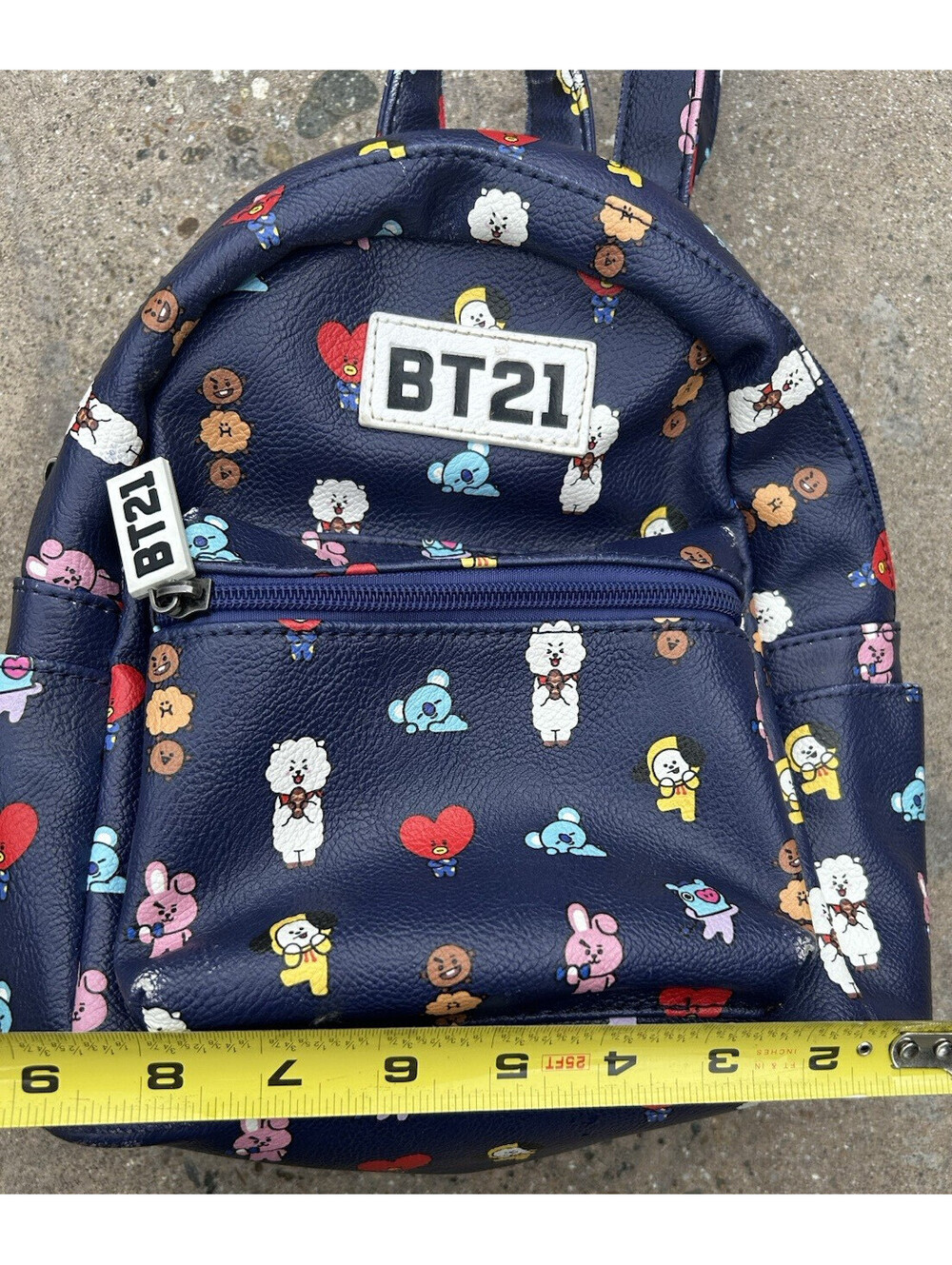 BT21 Mini Backpack Line Friends Women’s Blue Allover Printed Adjustable Straps - Picture 3 of 6